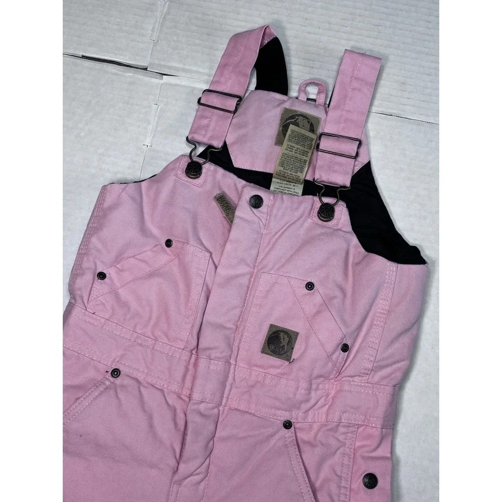 Berne Kids Pink Insulated Bib Overalls 4T Toddler Snow Ski Winter